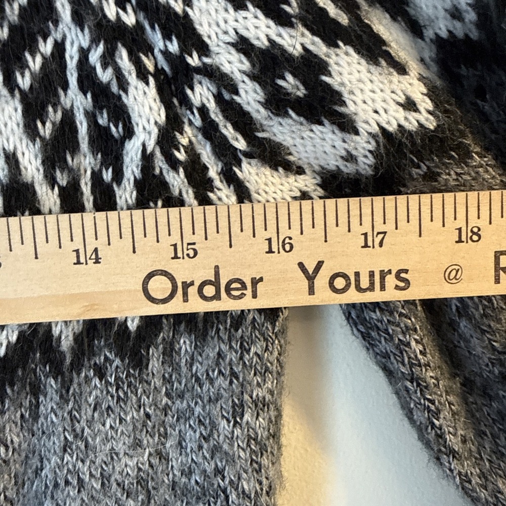 Chasqui Sweater Full Zip Gray Size M Alpaca Bolivia Fair Isle Nordic Hand Knit - Picture 5 of 11